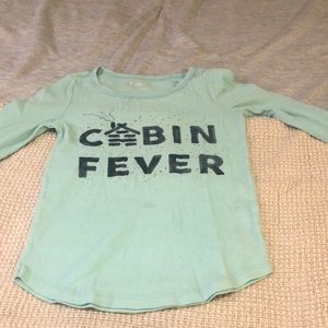 Light blue “ cabin fever “ long sleeved sweater